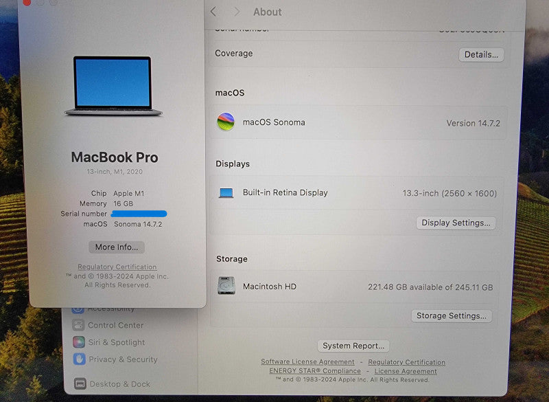 Apple MacBook Pro A2338 13" | Apple M1 | 16GB RAM | 256GB SSD - READ