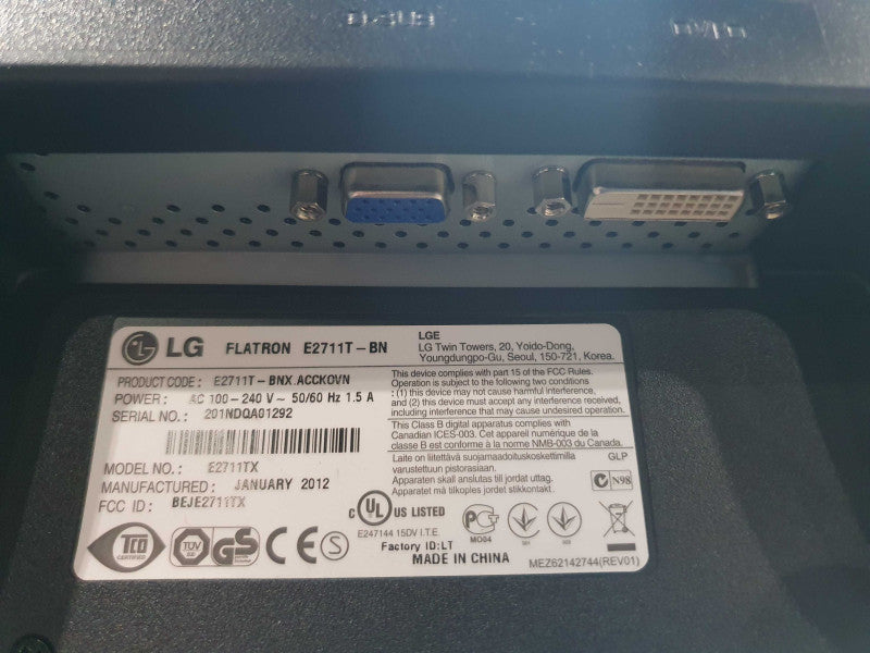 LG Flatron 27" Monitor 1920 x 1080 VGA & DVI [E2711T-BN]