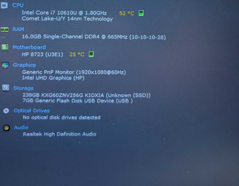 HP EliteBook 840 G7 Core i7-10610U@1.8GHz 16GB RAM 256GB SSD  Q Lap200