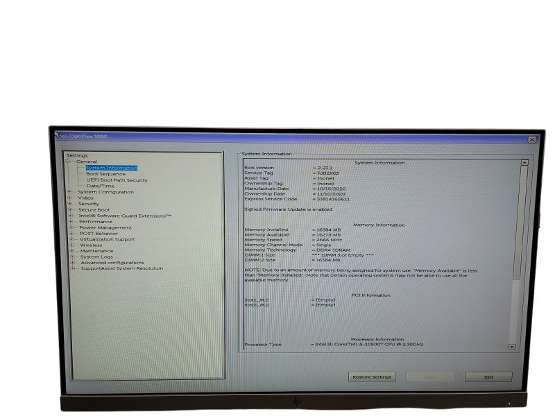 Dell OptiPlex 3080 USFF i5 - 10500T @ 2.30GHz 16GB DDR4 Ram θ