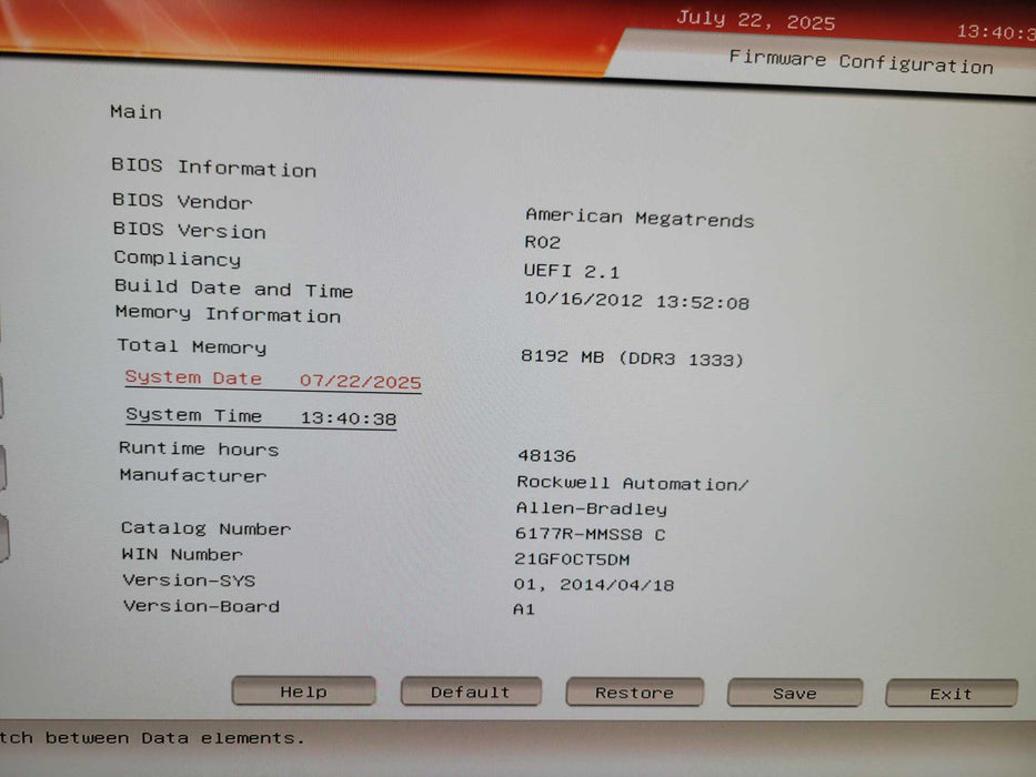 Allen Bradley 750R (6177R-MMSS8 C) - Non-Display Industrial PC  %