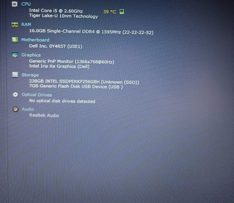 Dell Latitude 3420 Core i5-1145G7@2.6GHz 16GB DDR4 RAM 256GB NVMe SSD  Lap200