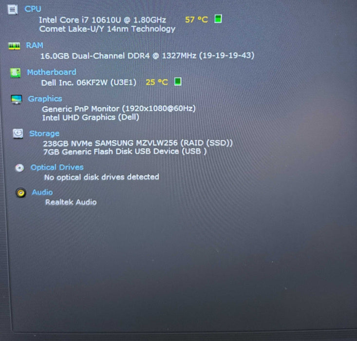 Dell Latitude 5410 Core i7-10610U@1.8GHz 16GB DDR4 RAM 256GB SSD  Lap200