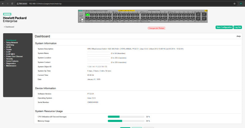 HPE 1820-48G-PoE+ J9984A | 48-Port Gigabit PoE+ 370W Network Switch