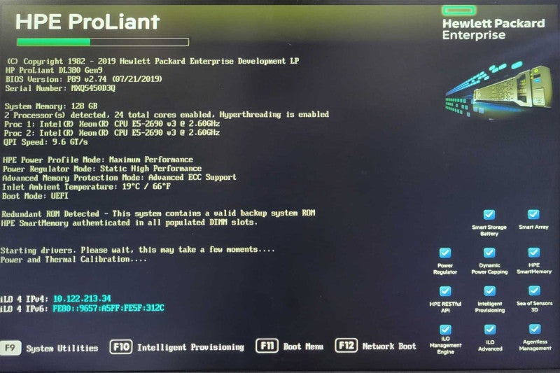 HP DL380 Gen9 2U 8x 2.5", 2x Xeon E5-2690 v3 2.60G0Hz, 128GB DDR4, P440ar _