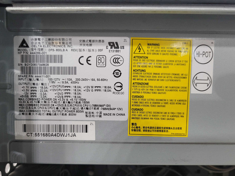 HP xw8600 WS 2x Xeon X5272 3.40GHz 8GB RAM 2x 1TB HDD Quadro 4000, 800W PSU _