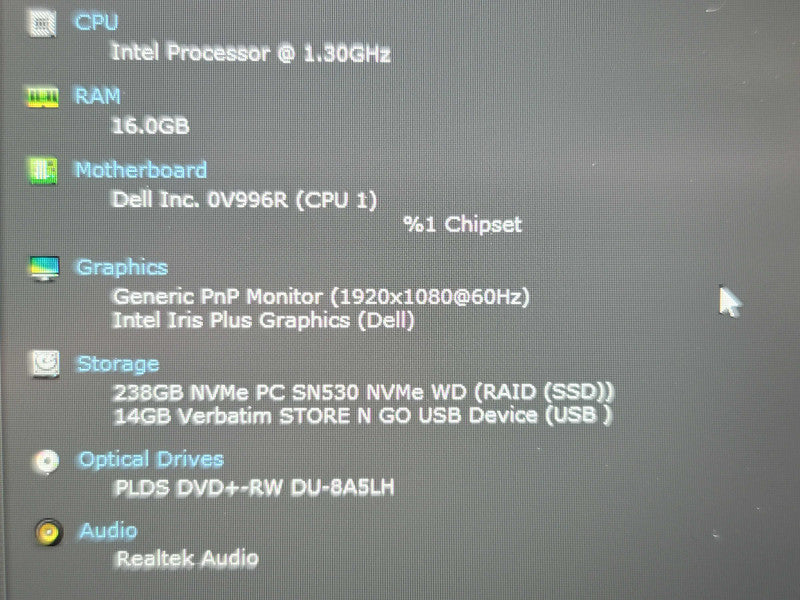 Dell Inspiron 17" 3793 i7 1065G7 16GB DDR4 256GB SSD  β Lap200