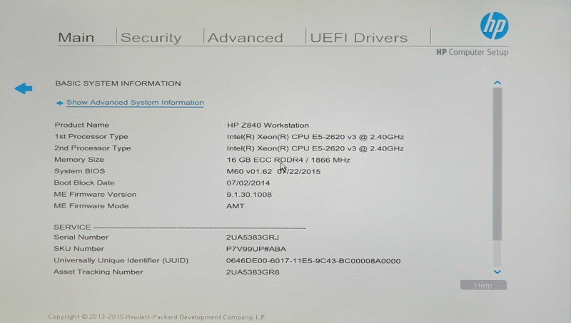 HP Z840 Workstation 2x E5-2620v3 2.4GHz 16GB DDR4 Quadro M2000 GPU Q_