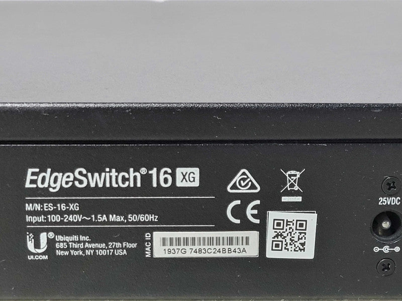 Ubiquiti Networks EdgeSwitch 16 ES-16-XG 12x SFP+ 4x 10GbE Ethernet Switch _