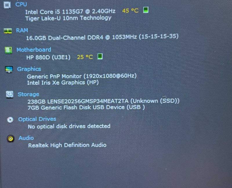 HP EliteBook 840 G8 Core i5-1135G7@2.4GHz 16GB RAM 256GB SSD  Lap200