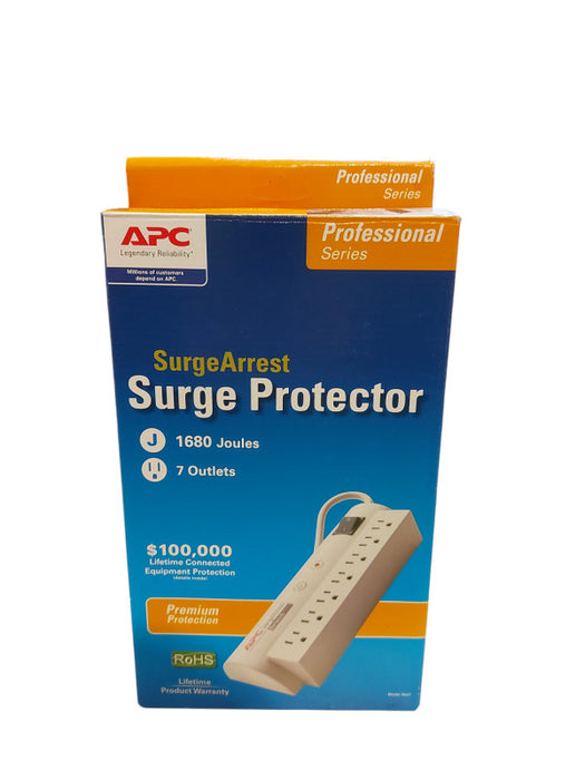 APC NET7 SurgeArrest 7 Plug Outlets 1680 Joules Surge Protector Power Strip Q