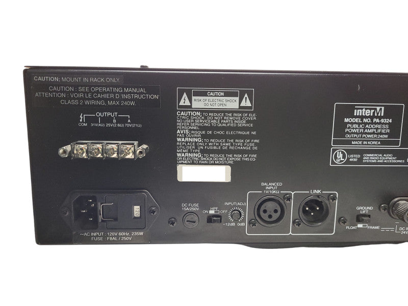 InterM PA-9324 Public Address Power Amplifier READ $