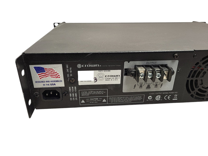 Crown CDi 4000 1200 Watts 2-Channel 70V/140V Power Amplifier READ $