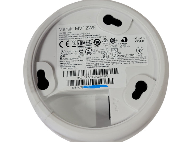 Cisco Meraki MV12WE Compact Dome HD Indoor Camera, READ _