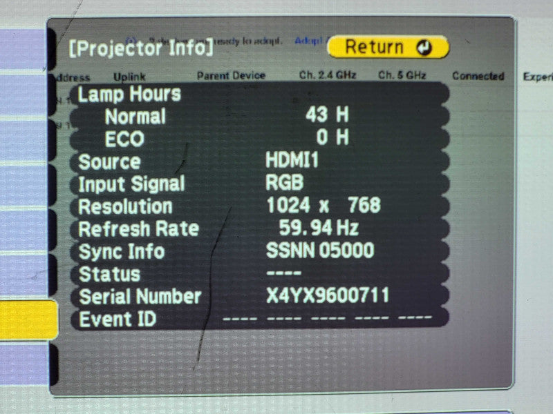 Epson Powerlite 108 H860A 3LCD Projector HDMI 3700 Lumens 43 Lamp Hours $