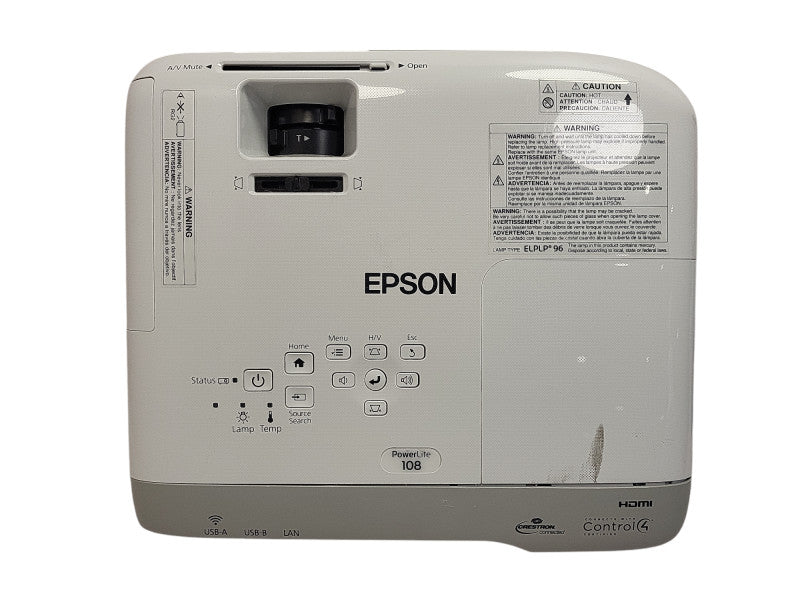 Epson Powerlite 108 H860A 3LCD Projector HDMI 3700 Lumens 43 Lamp Hours $