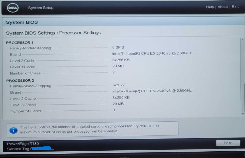 Dell PE R730 2x Xeon E5-2640v3 2.60Ghz 256GB DDR4 H730 Mini 8x 1.8TB 2xPSU  _