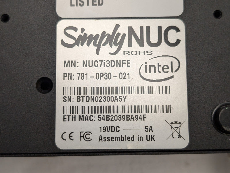 Simply NUC Dawson i3-7100U 16GB RAM 256GB NVMe (NUC7i3DNFE)  -
