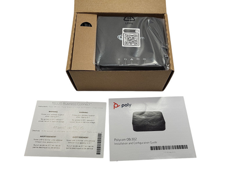 Polycom OBI 302 Voice Adapter USB 2 FXS ATA (2200-49532-001) Open box $