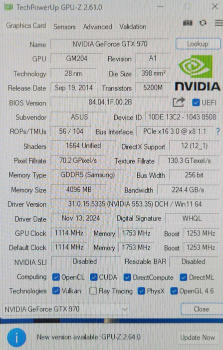 ASUS STRIX-GTX970-DC2OC-4GD5 DirectCU II 4GB GDDR5 Graphics Card _