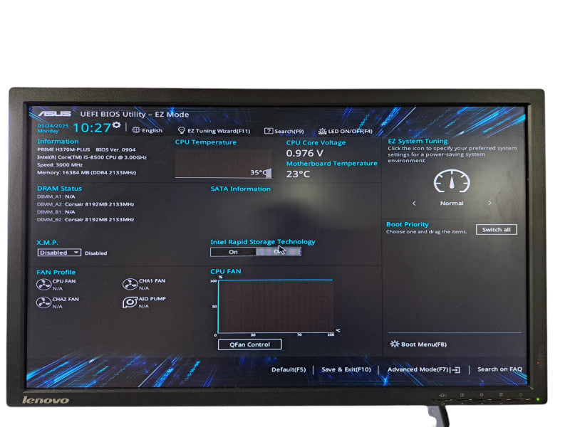 Asus PRIME H370M-PLUS Motherboard + Core i5-8500 CPU @ 3.00GHz