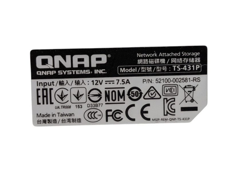 QNAP TS-431P 4 Bay NAS with 2x 4TB HDDs -