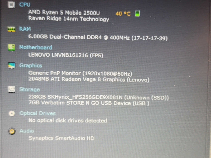 Lenovo V330-14ARR Ryzen 5 2500u 8GB DDR4 256GB SSD READ β BudLap