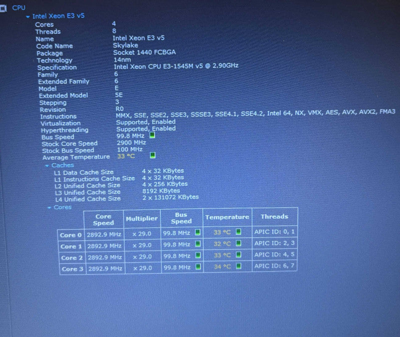 Dell Precision 7520 XEON E1545M v5 QUADRO M2200 4GB GPU 16GB RAM 256GB SSD  Lap200