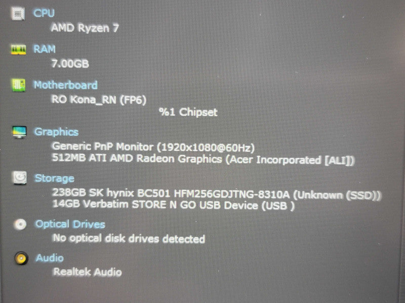 Acer Swift 3 SF314F-42 Ryzen 7 4700U 8GB DDR4 256GB SSD READ  Qβ Lap200