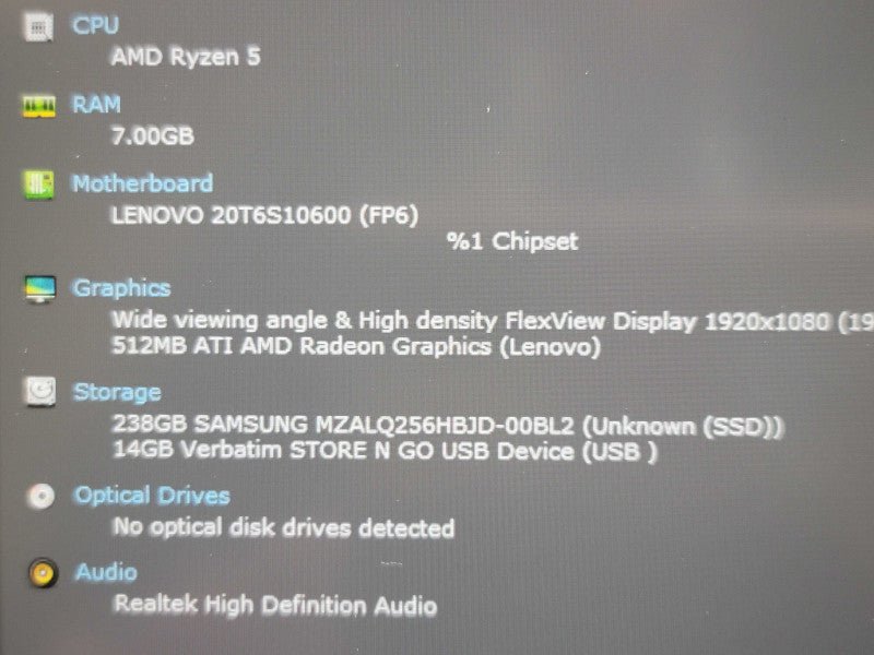 Lenovo ThinkPad E14 Gen 2 Ryzen 5 4600U 8GB DDR4 256GB SSD READ  β Lap200