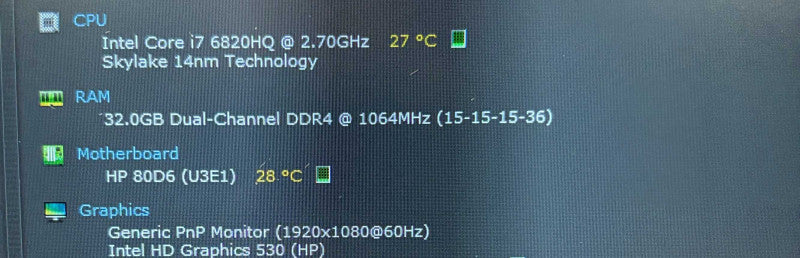 HP Zbook 17 G3 i7-6820HQ@2.7GHz QUADRO M5000M 8GB GPU 2GB RAM 256GB SSD  Lap200