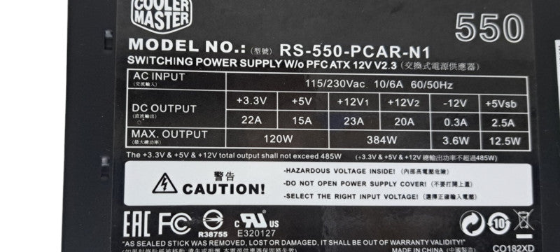 Cooler Master RS-550-PCAR-N1 Power Supply 550W