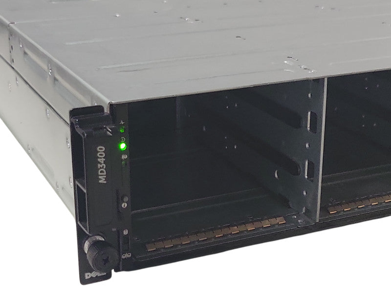 Dell PowerVault MD3400 Storage 12x 3.5" bays 2x 12G-SAS-4 Controller 2x 600 _