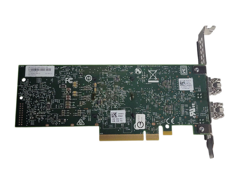Dell Broadcom BCM9574 Dual-Ports SFP+ 10Gbps Network Card 0GMW01 w/ SFPs Q_