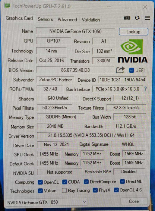 Zotac GeForce GTX 1050 OC Edition | 2GB GDDR5 Graphics Card