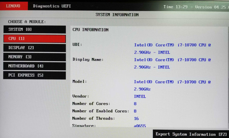 Lenovo ThinkCentre M70t Tower, Intel i7-10700 CPU 2.90GHz 16GB RAM - NO HDD