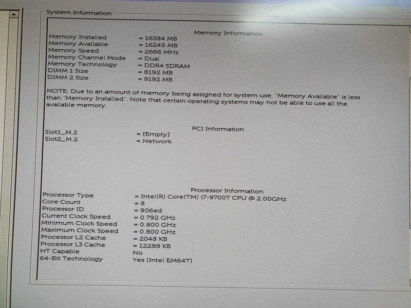 Dell Optiplex 7070 Micro i7-9700T 2GHz 16GB RAM - No HDD