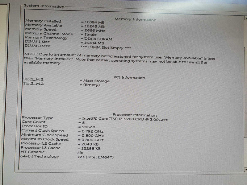 Dell OptiPlex 7070 Micro I7-9700 3.00GHz 16GB Ram - No HDD