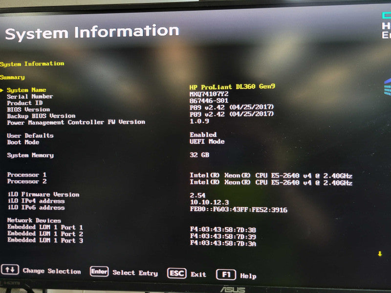 HP PL DL360 Gen9 - 2x Xeon E5-2640 v4 32GB DDR4 P440AR 2x 500W PSU (READ) %