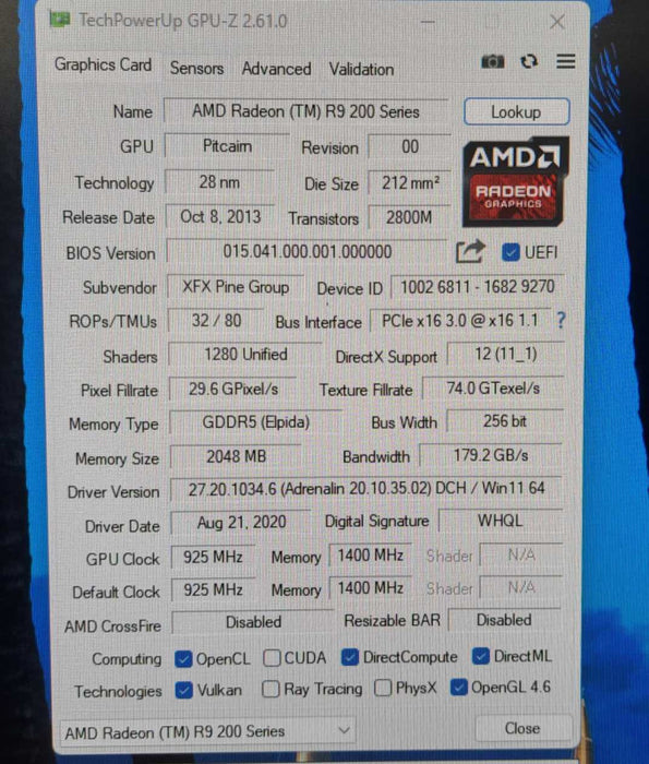 ZFX AMD Radeon R9 270 2GB GDDR5 Graphics Card | HDMI, DP, DVI