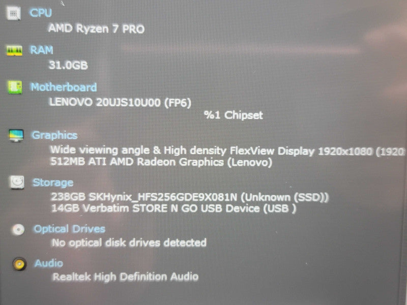 Lenovo ThinkPad T14s Ryzen 7 4750U 32GB RAM 256GB SSD  β Lap200