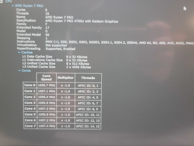 Lenovo ThinkPad T14s Ryzen 7 4750U 32GB RAM 256GB SSD  β Lap200