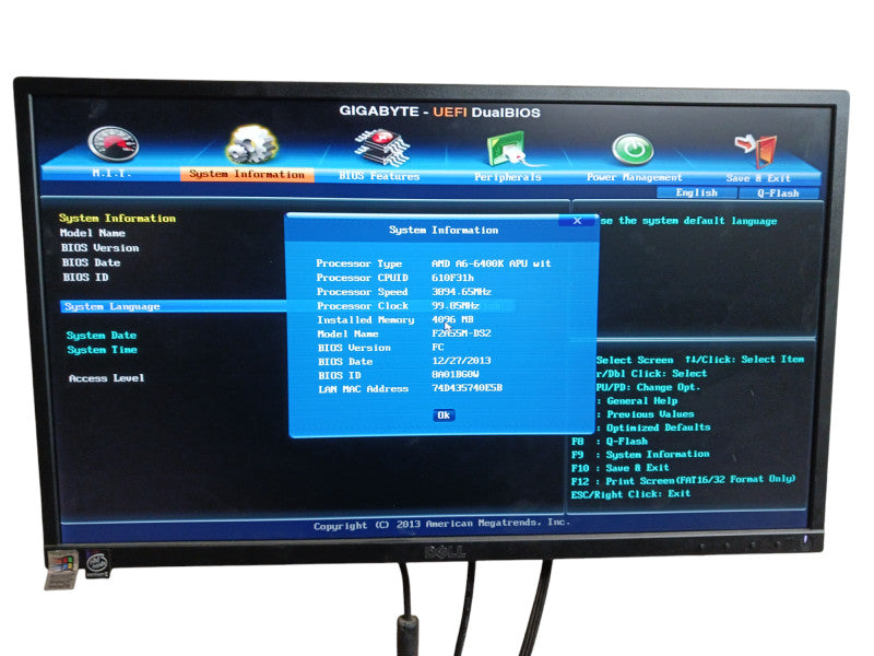 Gigabyte GA-F2A55M-DS2 Micro ATX & AMD A6-6400 CPU Motherboard & CPU Combo