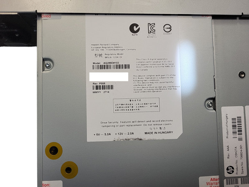 HP MSL2024 407351-001 Tape Library with LTO-6 Tape Drive AQ288D#103 $