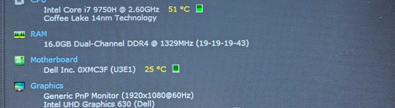 Dell Precision 7540 i7-9750H RTX 3000 6GB GPU 16GB RAM 512GB SSD  Lap200