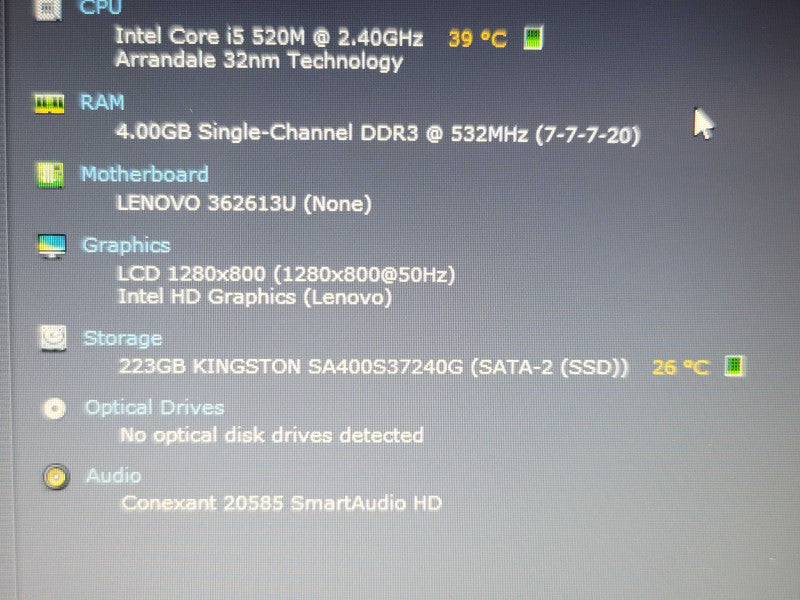 Lenovo ThinkPad X201 i5 520M 4GB DDR3 256GB SSD  β BudLap
