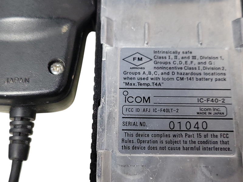 Icom UHF Transceiver IC-F40 with EM-81 Speaker-microphone _