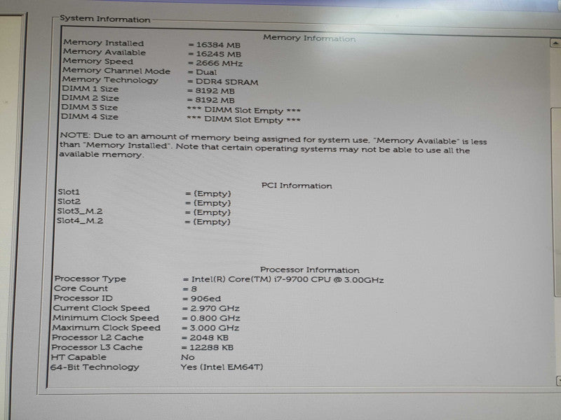 Dell Optiplex 7070 SFF i7-9700 3GHz 16GB RAM - No HDD