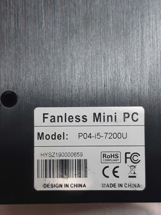HYSTOU P04 i5 7200U Fanless Mini PC, Intel Core i5 7200U CPU, 8GB DDR3, No HDD