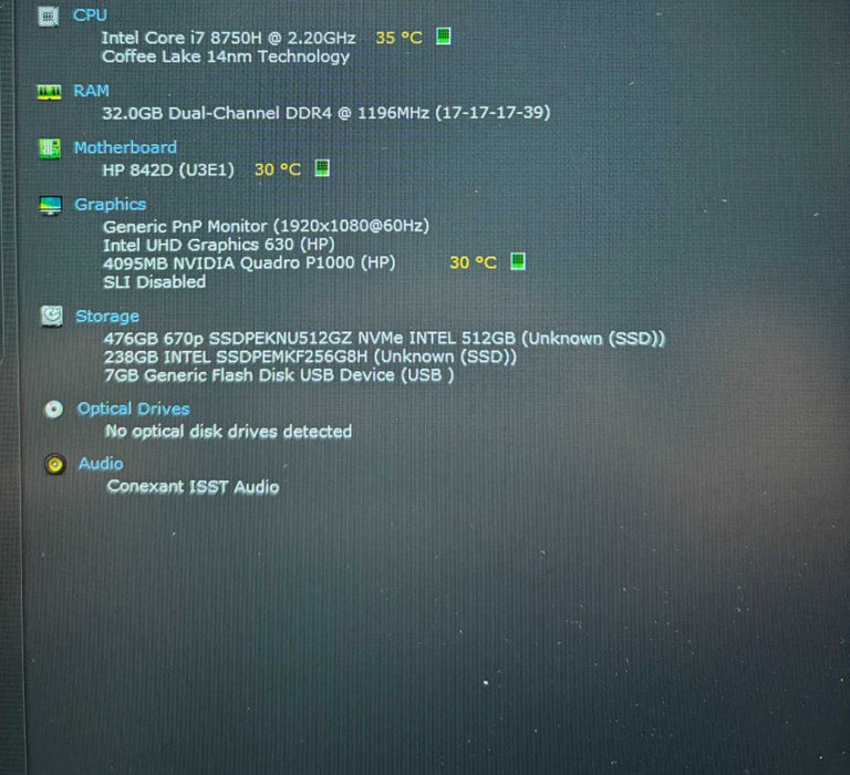 HP ZBook 17 G5 i7-8750H@2.2Ghz QUADRO P1000 4GB GPU 32GB RAM 256GB SSD  Lap200